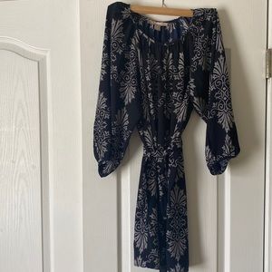 Blue patterned dress